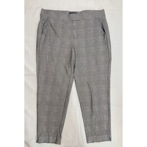 Torrid Ankle Pants Womens Size 3 Tall Black Plaid‎ Houndstooth Stretch Pockets